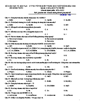 Đề thi thử Tốt nghiệp Trung học Phổ thông môn Hóa học năm 2020 - Mã đề 206 (Có đáp án)